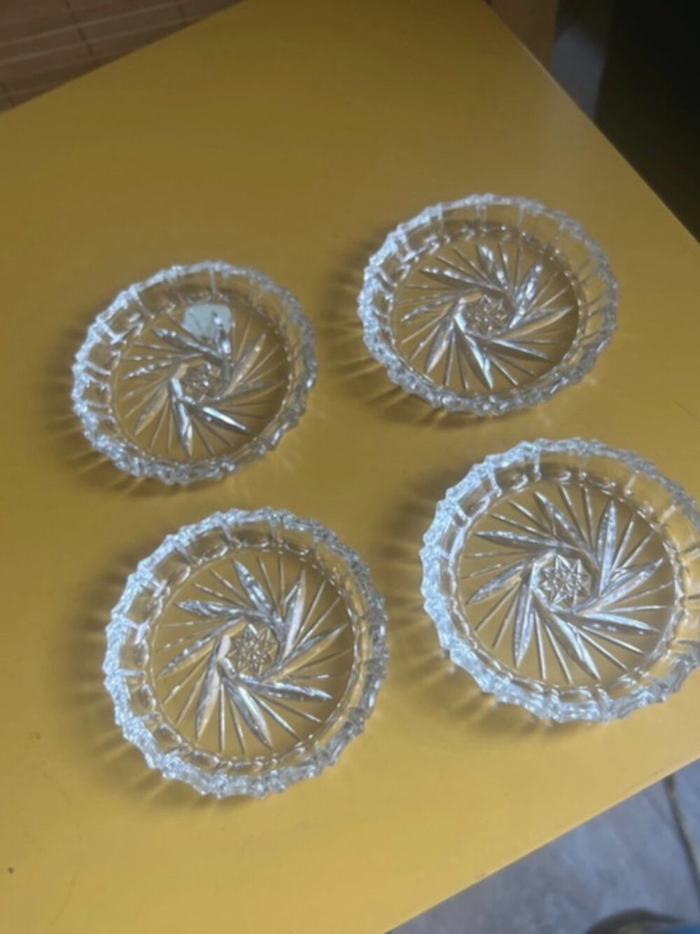 bohemia crystal cut glass coasters/trays
